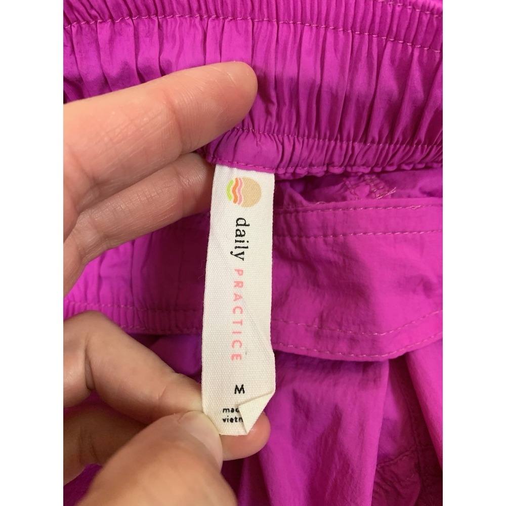 Daily Practice Fuchsia Cargo Parachute Pants Wide Leg Athleisure M - Picture 3 of 5